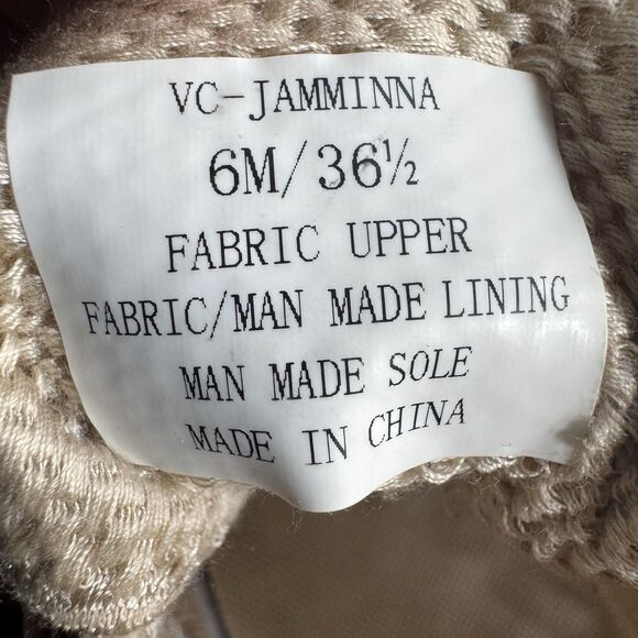 Vince Camuto Jamminna Sneakers Women's Size 6M Summer Knit Golden Platform Bone - Picture 6 of 8